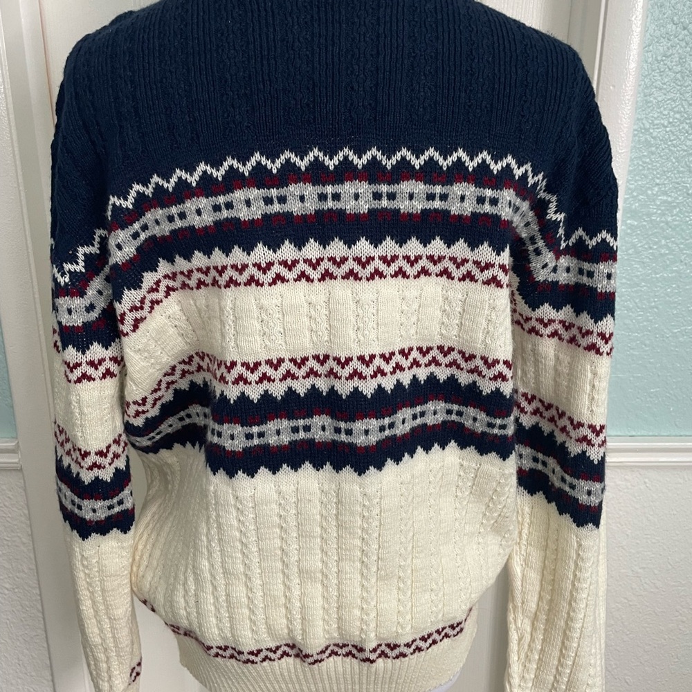 Rob Winter Vintage Men's Crew Neck Sweater M Abstract Blue 90’s